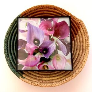 Cala Lilies Floral Print in 4x4 Black Frame
